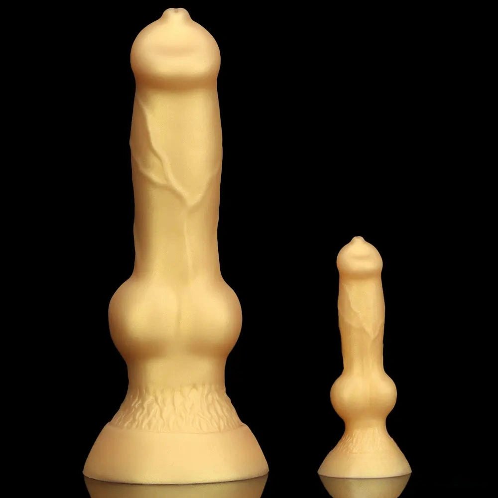 Gold Knotted Dog Dildo 2 Sizes - Small Large Animal Toy