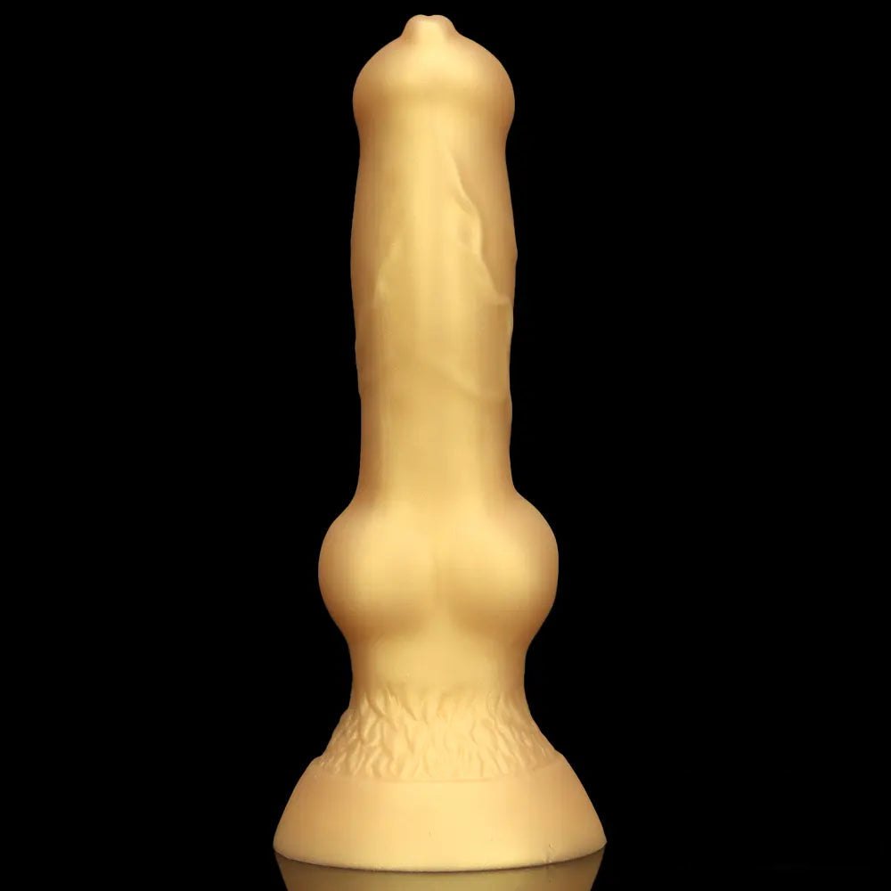 Gold Knotted Dog Dildo 2 Sizes - Small Large Animal Toy