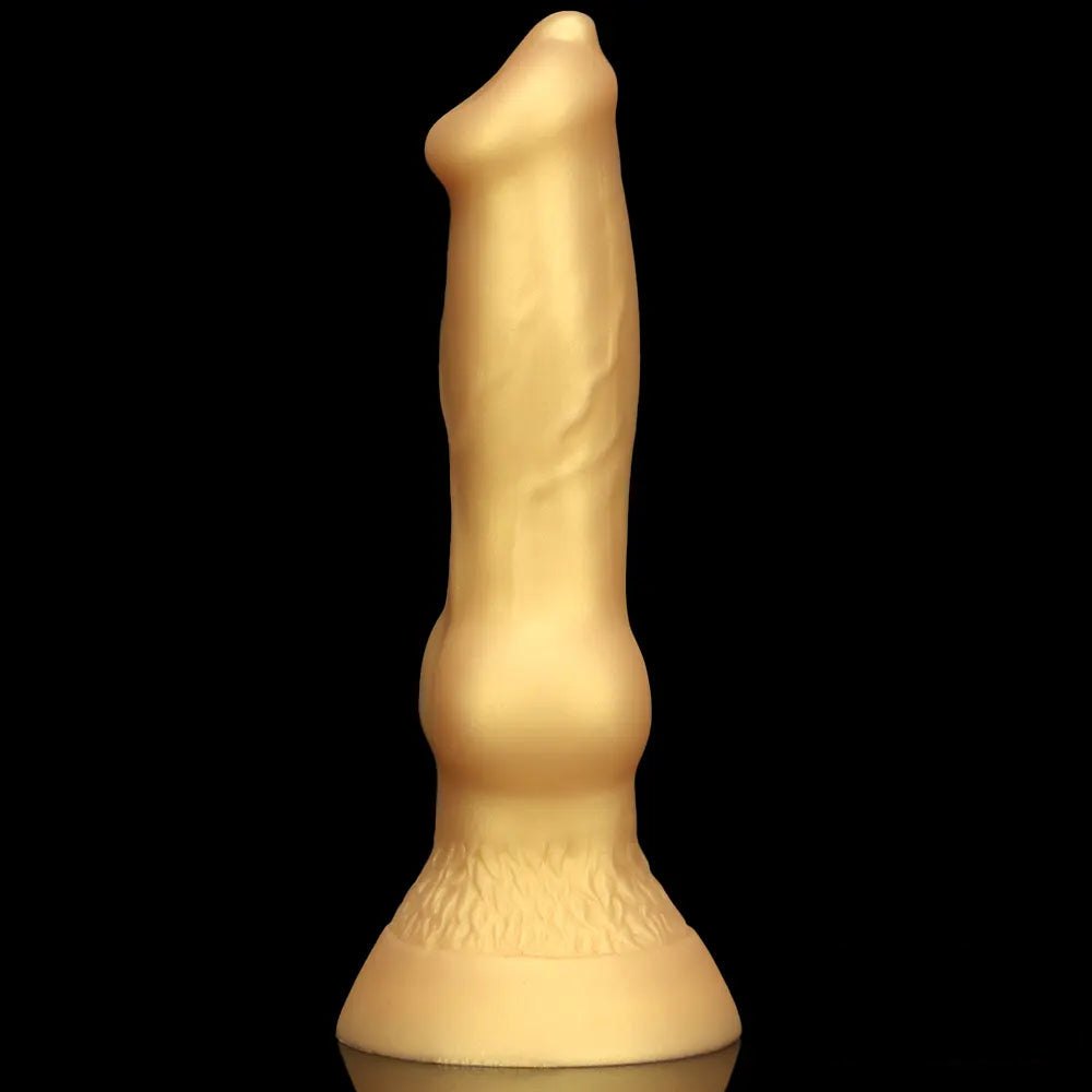 Gold Knotted Dog Dildo 2 Sizes - Small Large Animal Toy