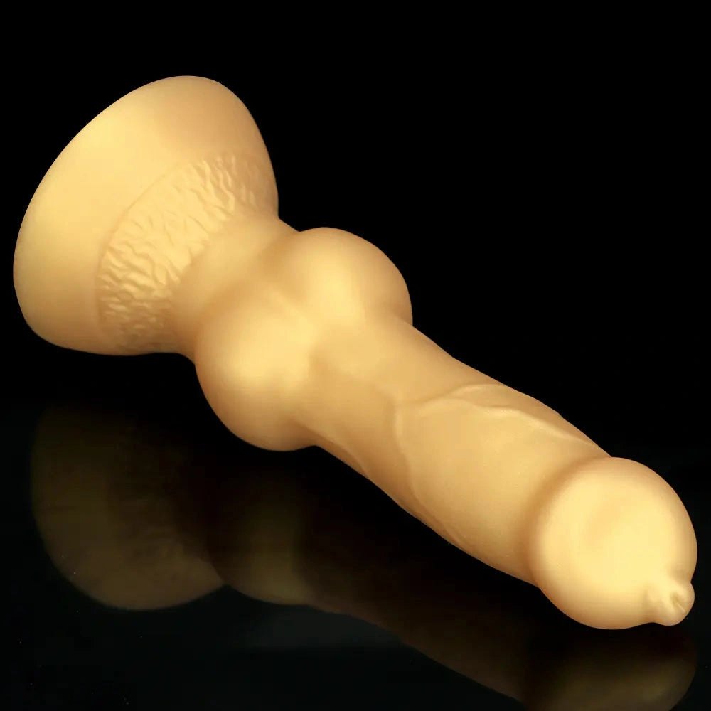 Gold Knotted Dog Dildo 2 Sizes - Small Large Animal Toy