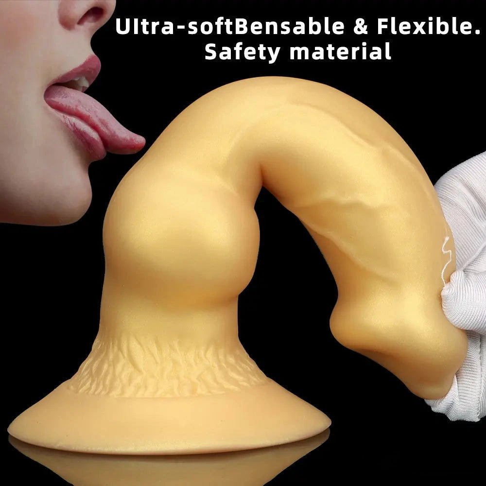 Gold Knotted Dog Dildo 2 Sizes - Small Large Animal Toy