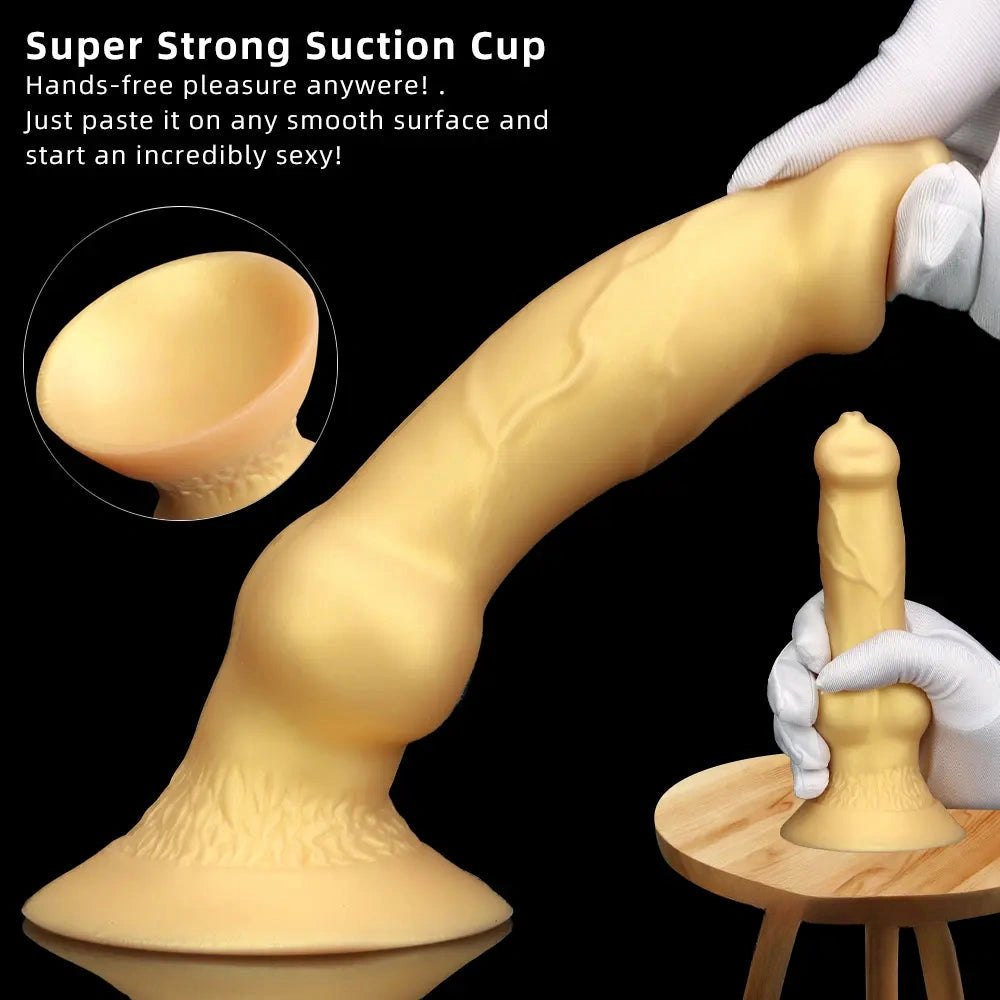 Gold Knotted Dog Dildo 2 Sizes - Small Large Animal Toy
