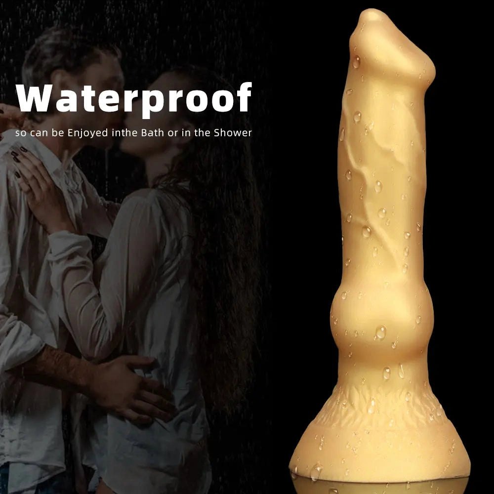 Gold Knotted Dog Dildo 2 Sizes - Small Large Animal Toy