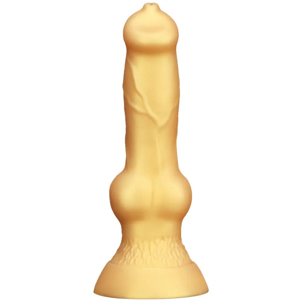 Gold Knotted Dog Dildo 2 Sizes - Small Large Animal Toy