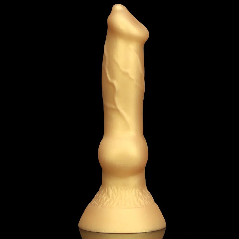 Gold Knotted Dog Dildo 2 Sizes - Small Large Animal Toy