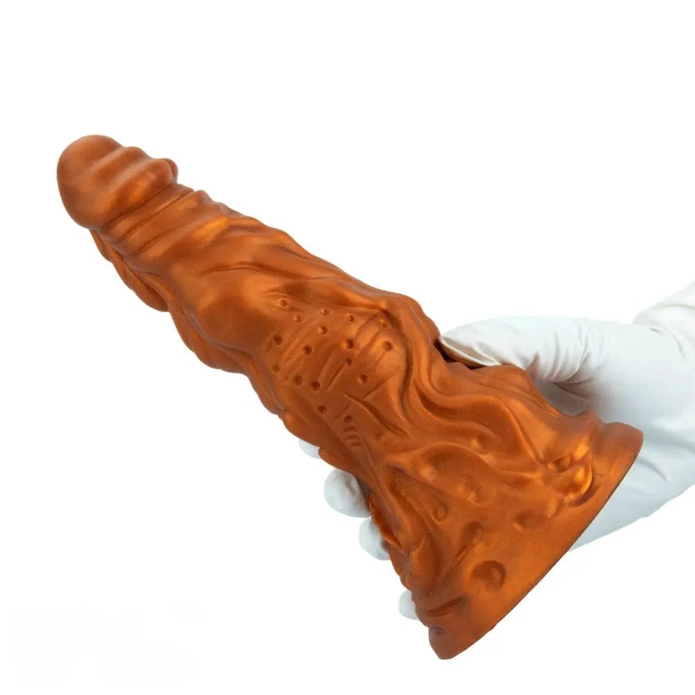 Gold Monster Fantasy Dildo 8.66in - Silicone Anal Play Dildo