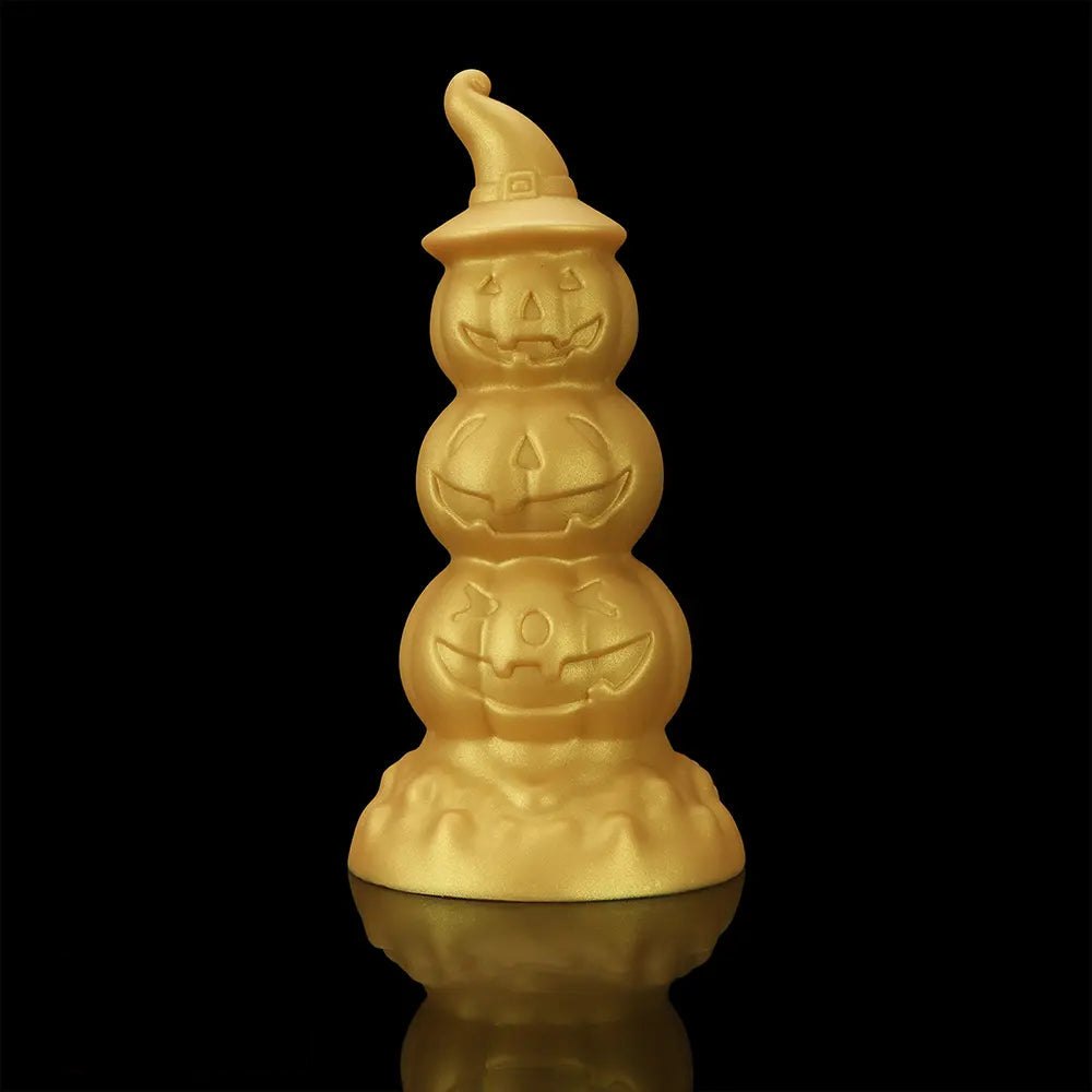 Gold Pumpkin Anal Plug - Novelty Halloween Butt Plug