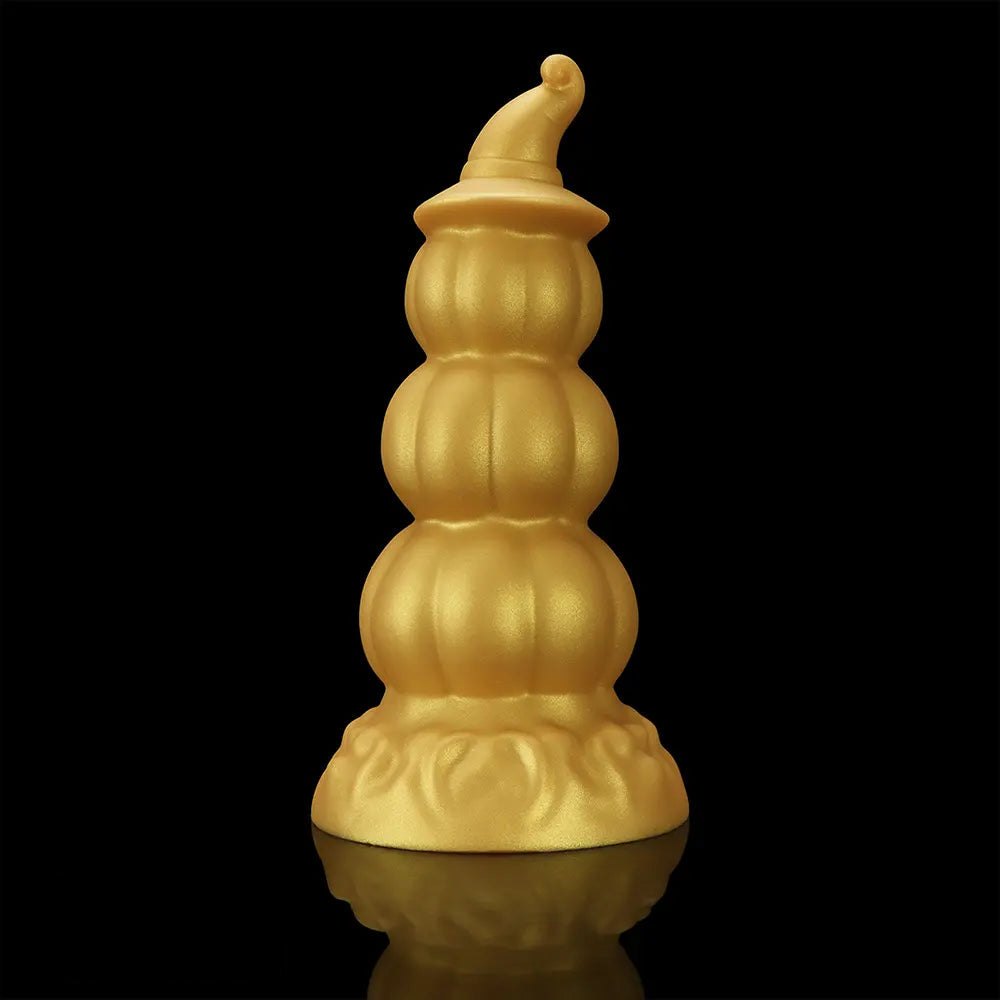 Gold Pumpkin Anal Plug - Novelty Halloween Butt Plug