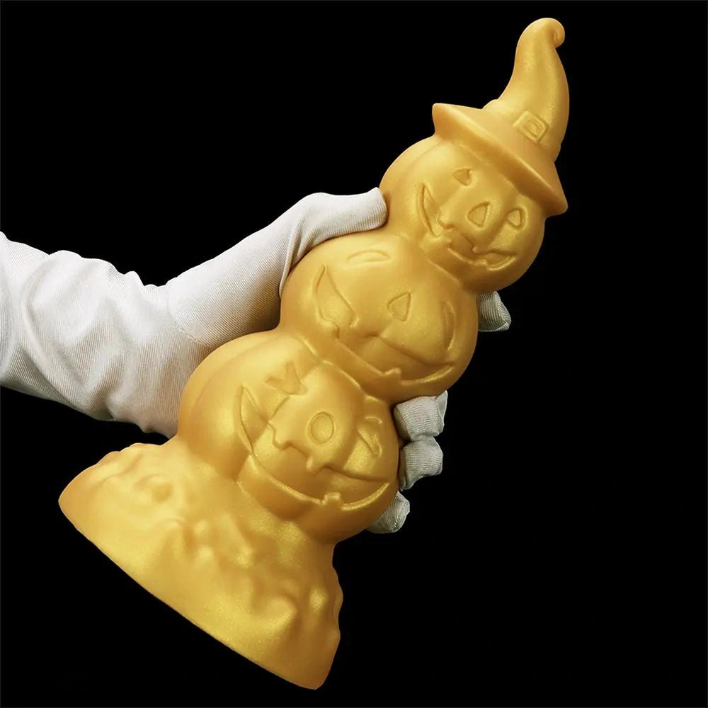 Gold Pumpkin Anal Plug - Novelty Halloween Butt Plug
