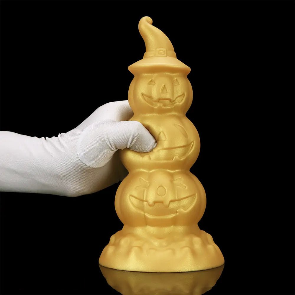 Gold Pumpkin Anal Plug - Novelty Halloween Butt Plug