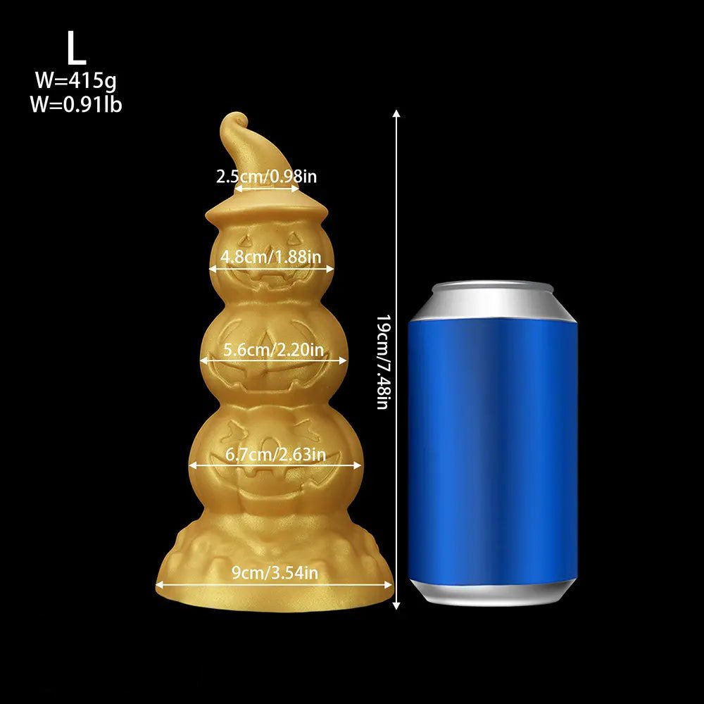 Gold Pumpkin Anal Plug - Novelty Halloween Butt Plug