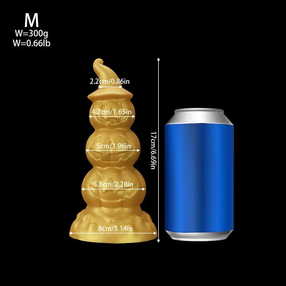 Gold Pumpkin Anal Plug - Novelty Halloween Butt Plug