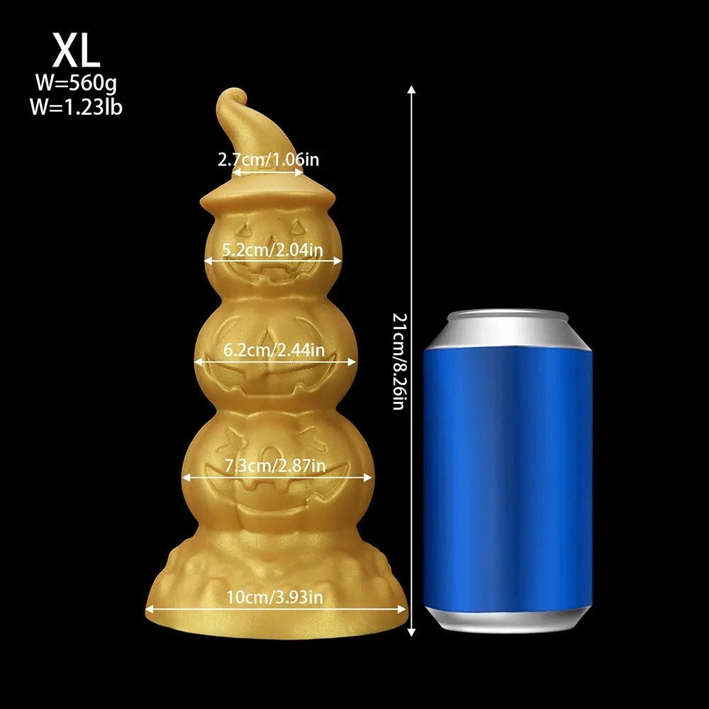 Gold Pumpkin Anal Plug - Novelty Halloween Butt Plug