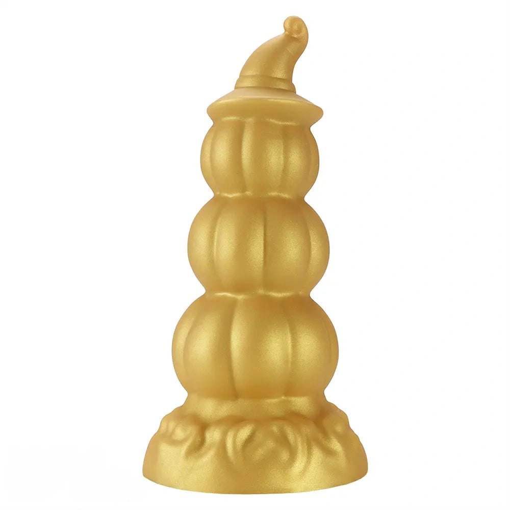 Gold Pumpkin Anal Plug - Novelty Halloween Butt Plug
