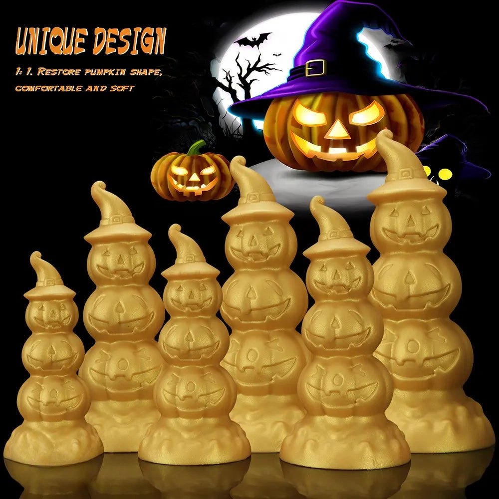 Gold Pumpkin Anal Plug - Novelty Halloween Butt Plug