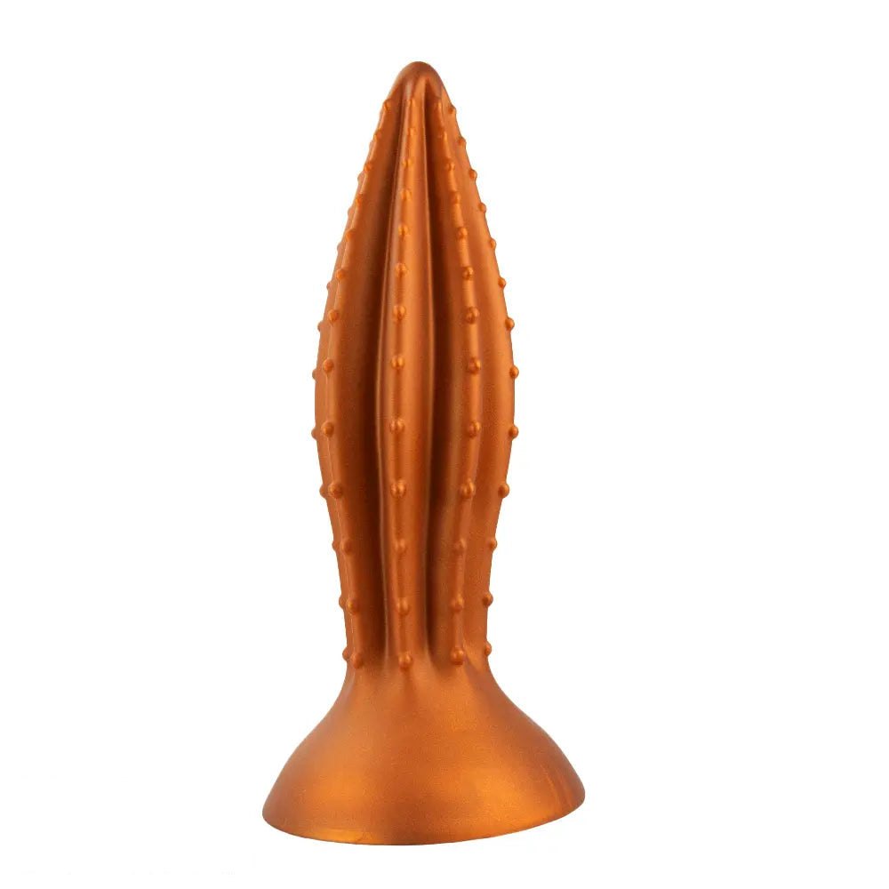 Gold Ribbed Anal Plug, 4 Sizes - Large Anal Plug Dildo