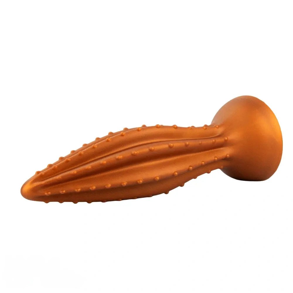 Gold Ribbed Anal Plug, 4 Sizes - Large Anal Plug Dildo
