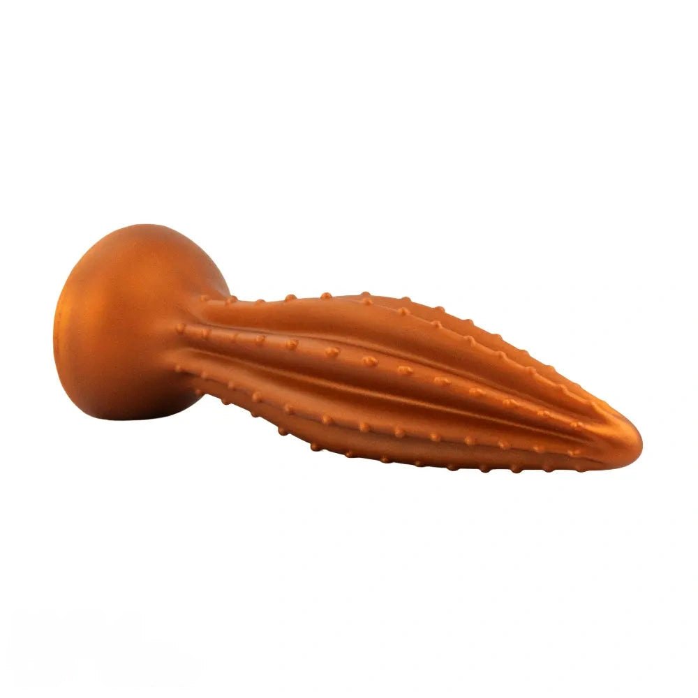 Gold Ribbed Anal Plug, 4 Sizes - Large Anal Plug Dildo