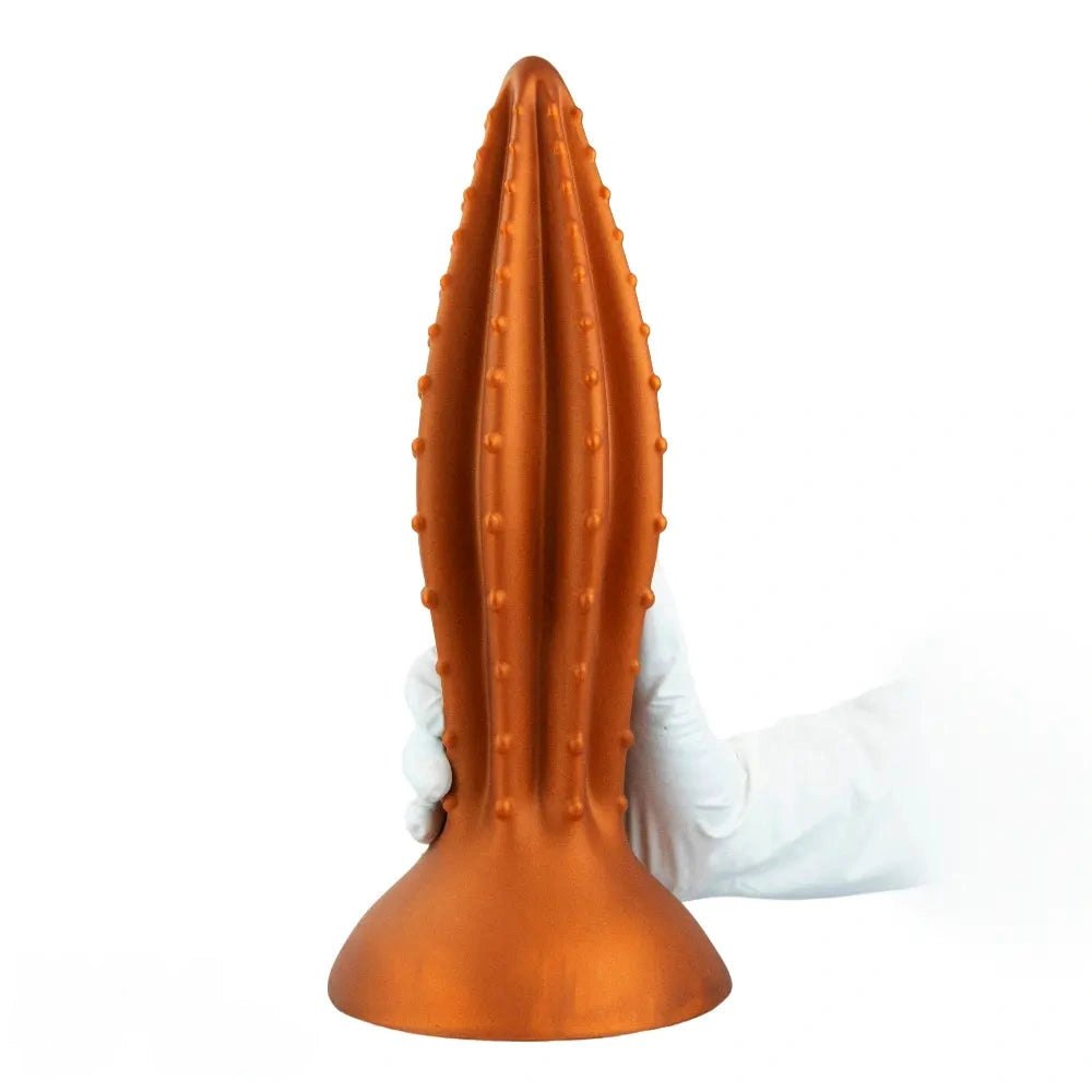 Gold Ribbed Anal Plug, 4 Sizes - Large Anal Plug Dildo