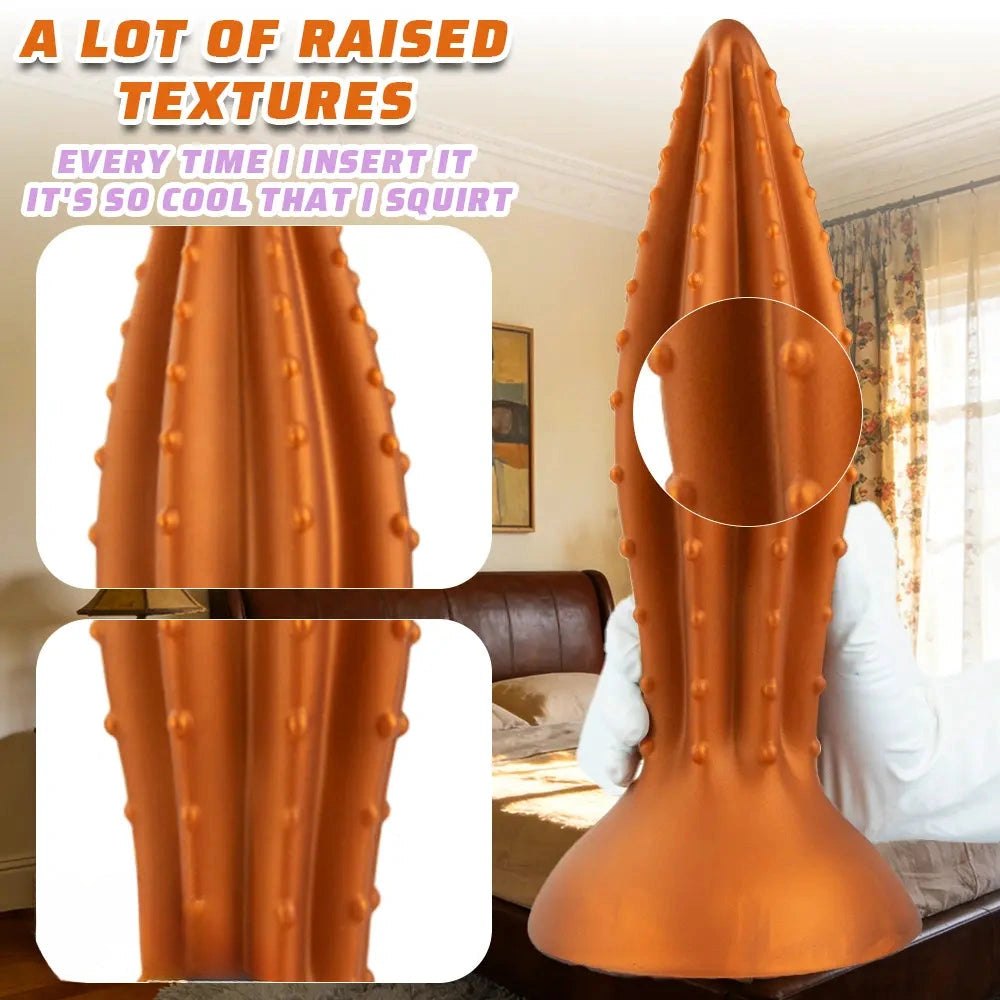 Gold Ribbed Anal Plug, 4 Sizes - Large Anal Plug Dildo