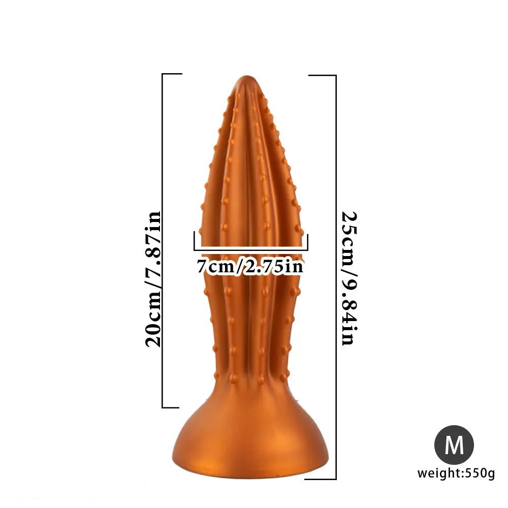 Gold Ribbed Anal Plug, 4 Sizes - Large Anal Plug Dildo