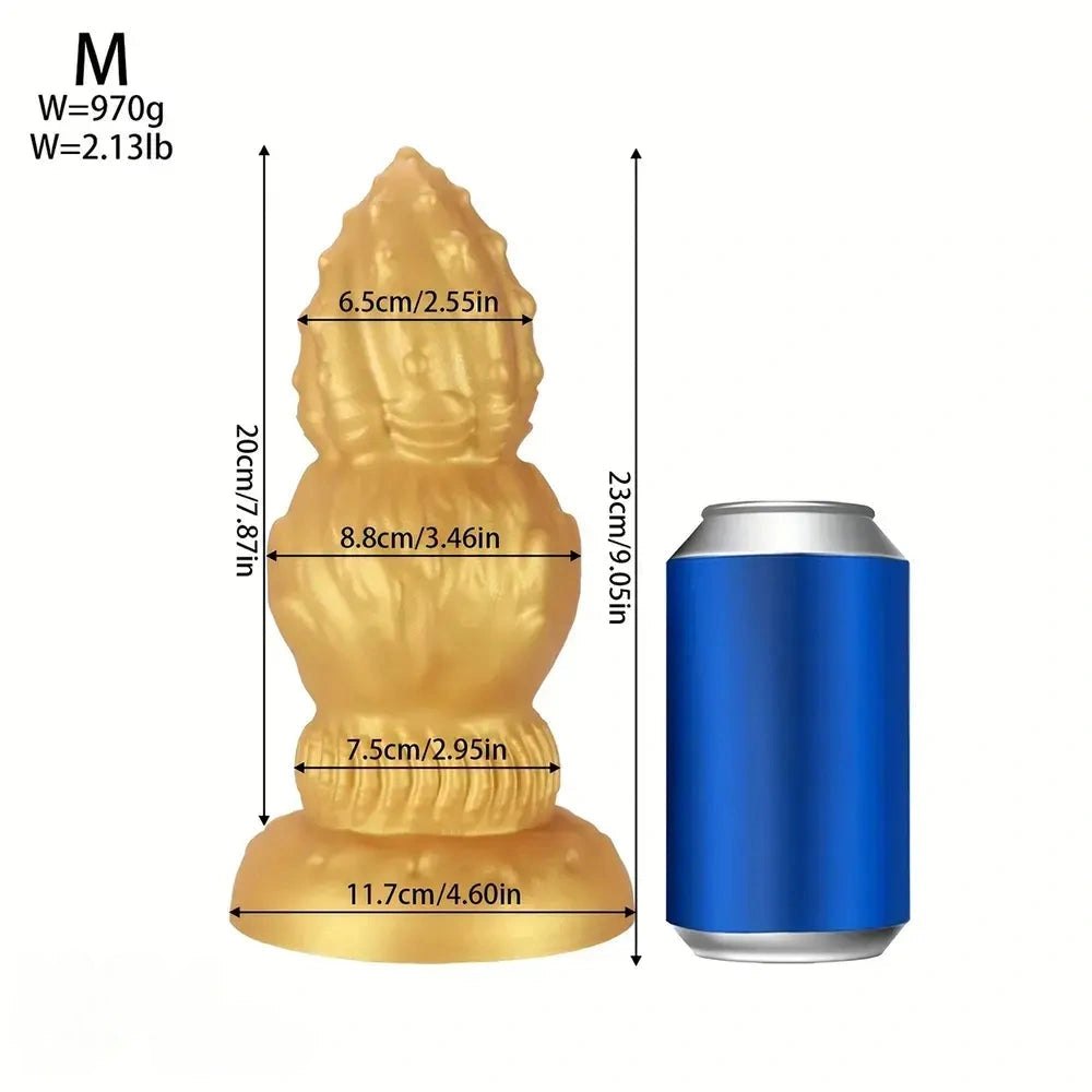 Gold Ribbed Gourd Dildo - Big Thick Silicone Dildo