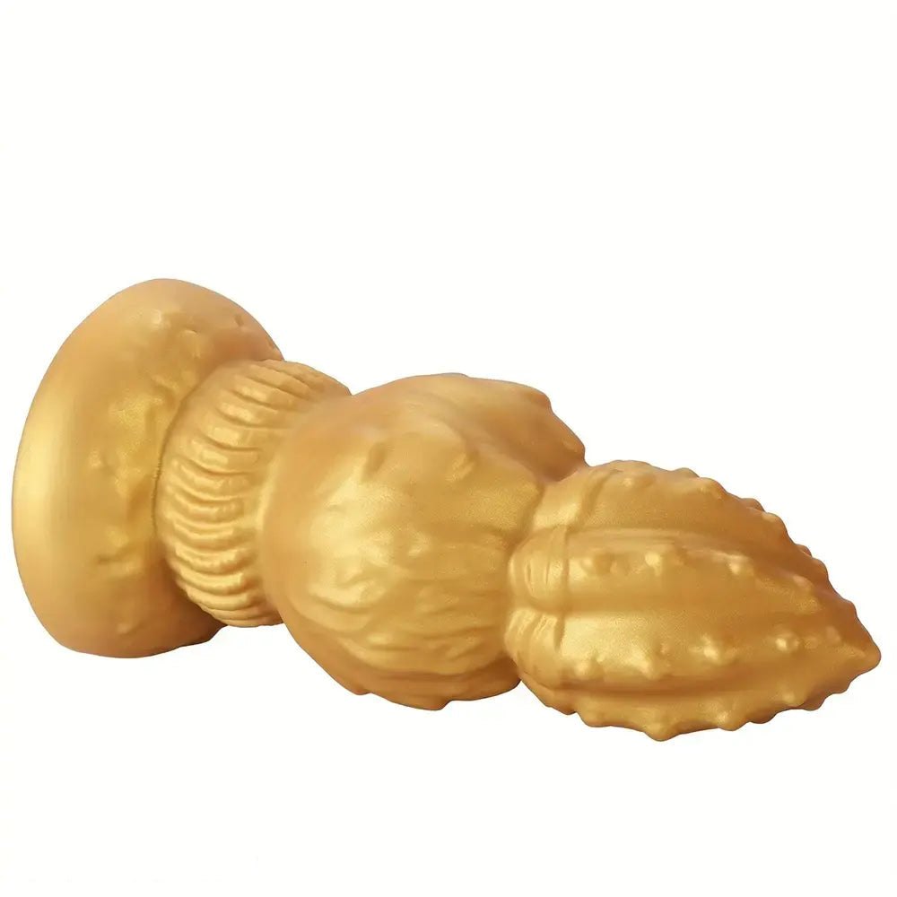 Gold Ribbed Gourd Dildo - Big Thick Silicone Dildo