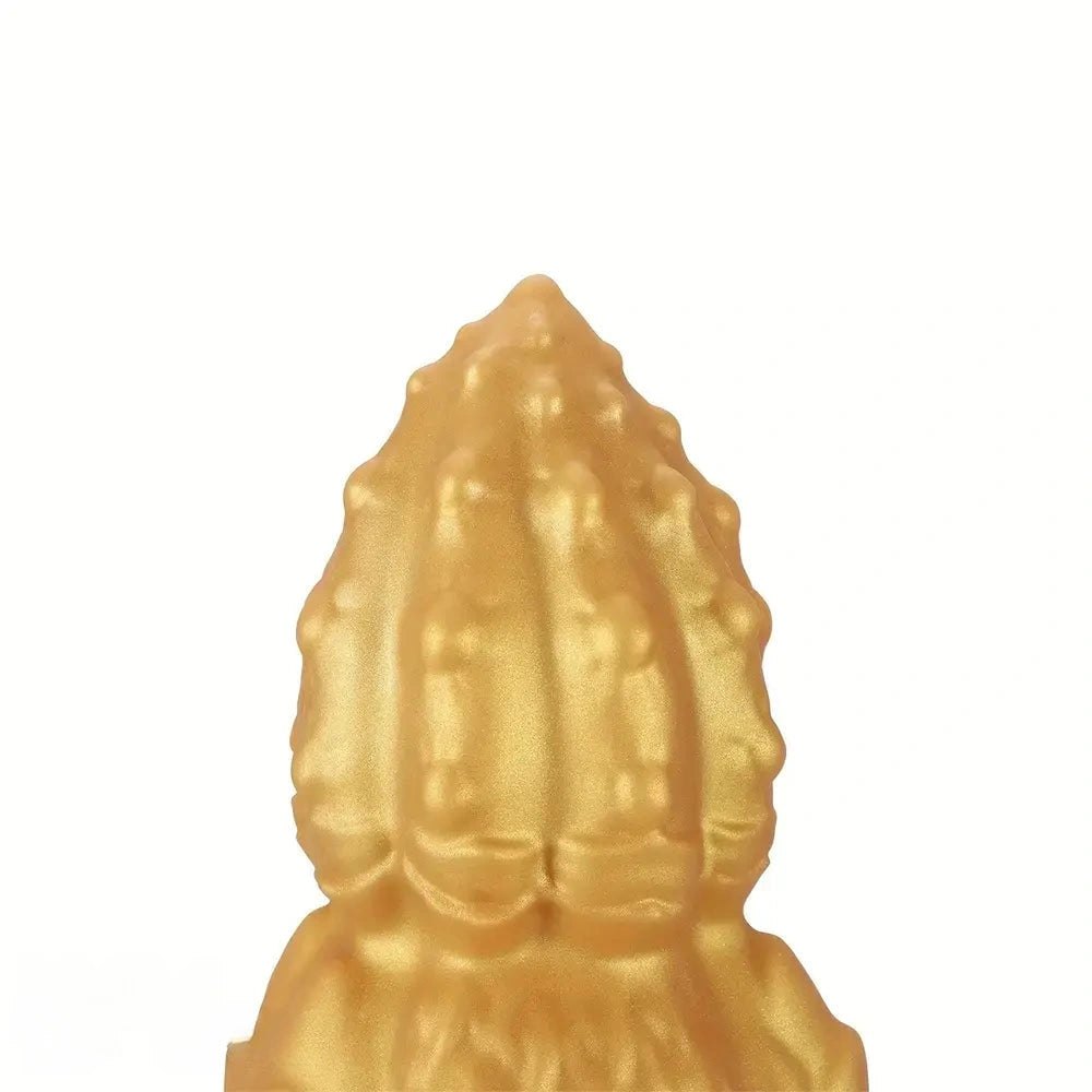Gold Ribbed Gourd Dildo - Big Thick Silicone Dildo