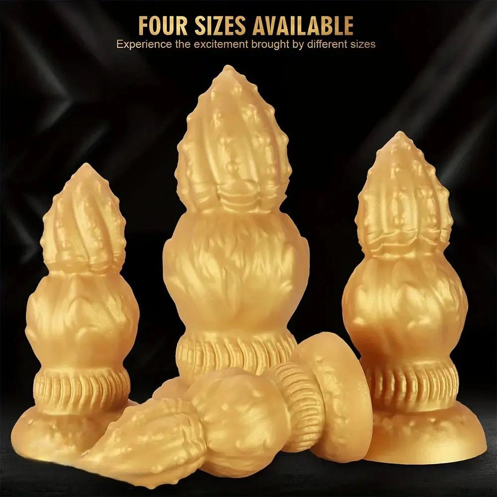 Gold Ribbed Gourd Dildo - Big Thick Silicone Dildo