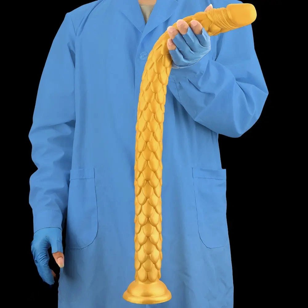 Gold Scale Fantasy Dildo - Large Thick Huge Dildo