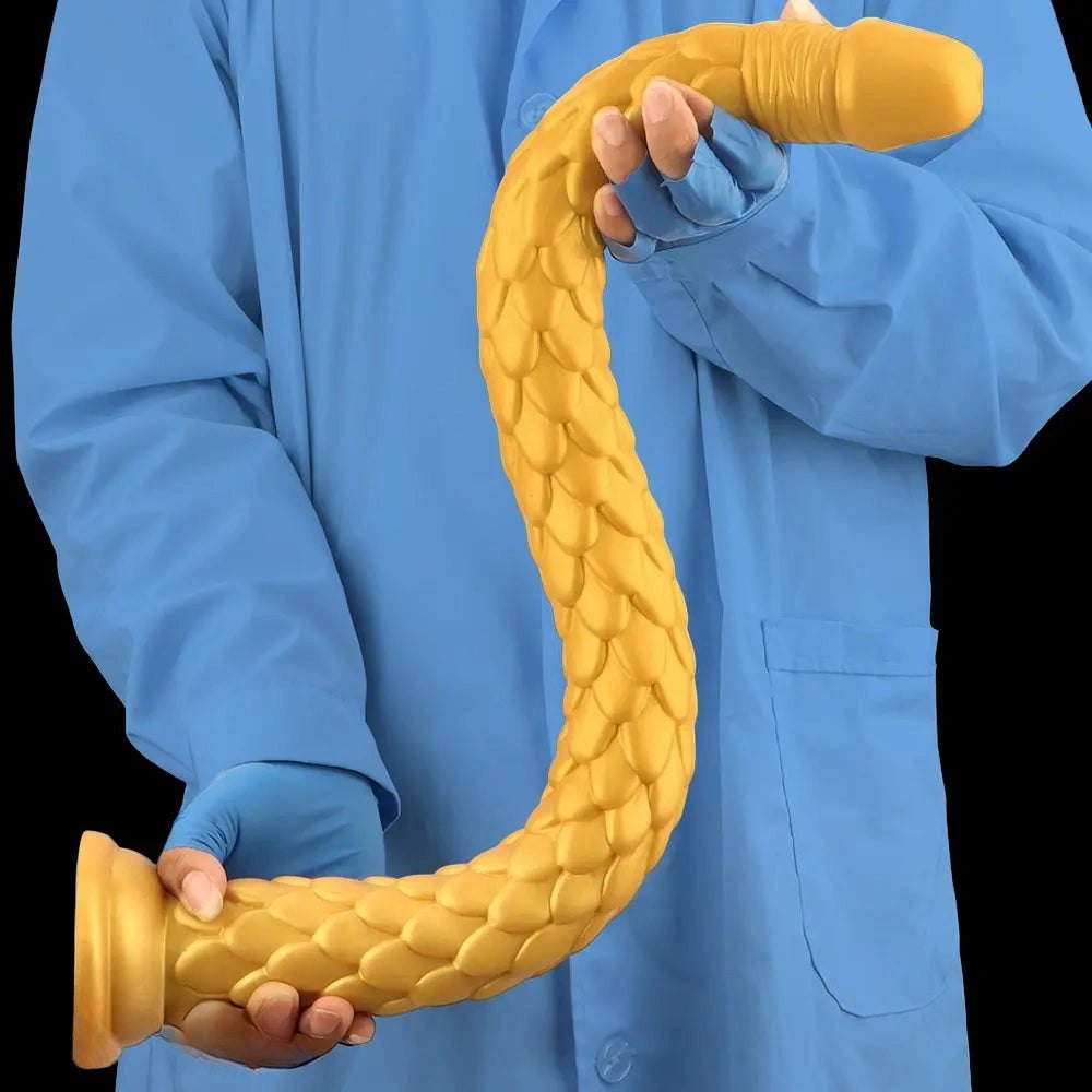 Gold Scale Fantasy Dildo - Large Thick Huge Dildo