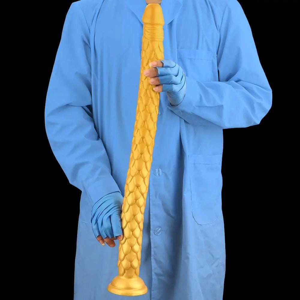 Gold Scale Fantasy Dildo - Large Thick Huge Dildo