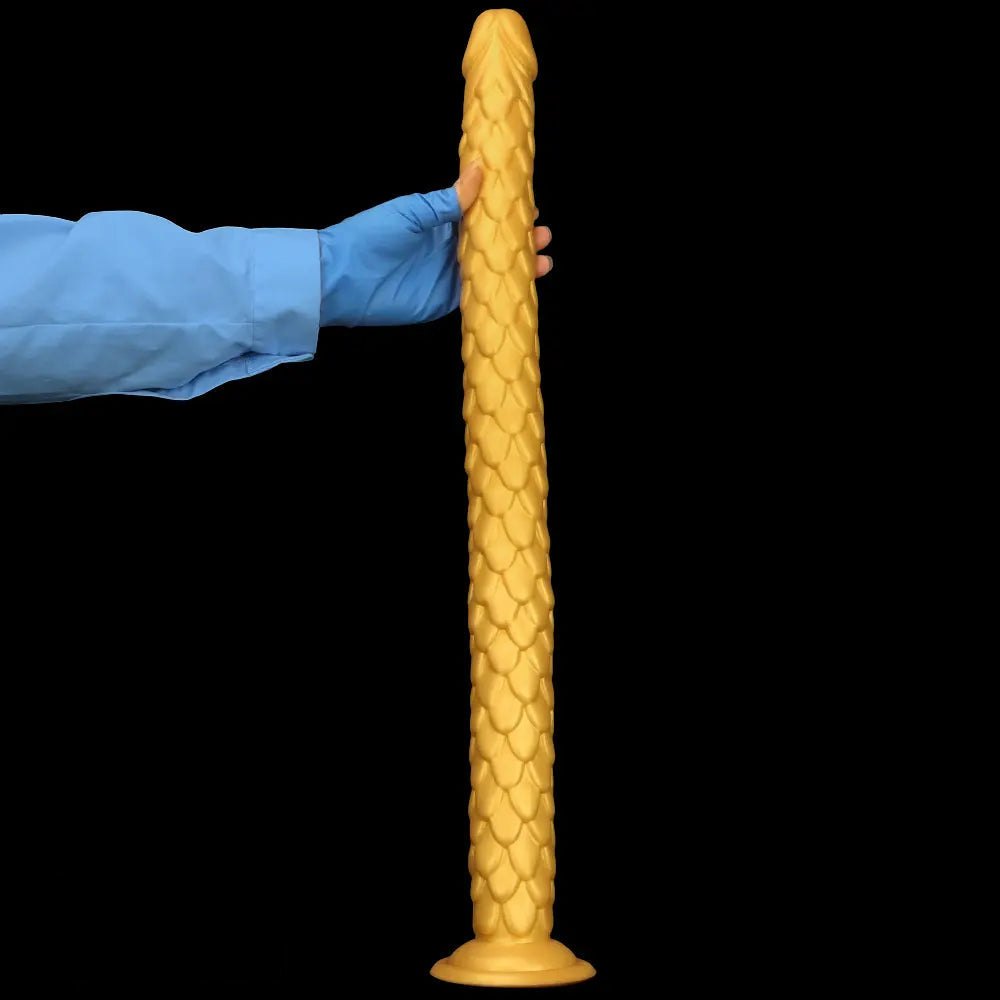 Gold Scale Fantasy Dildo - Large Thick Huge Dildo