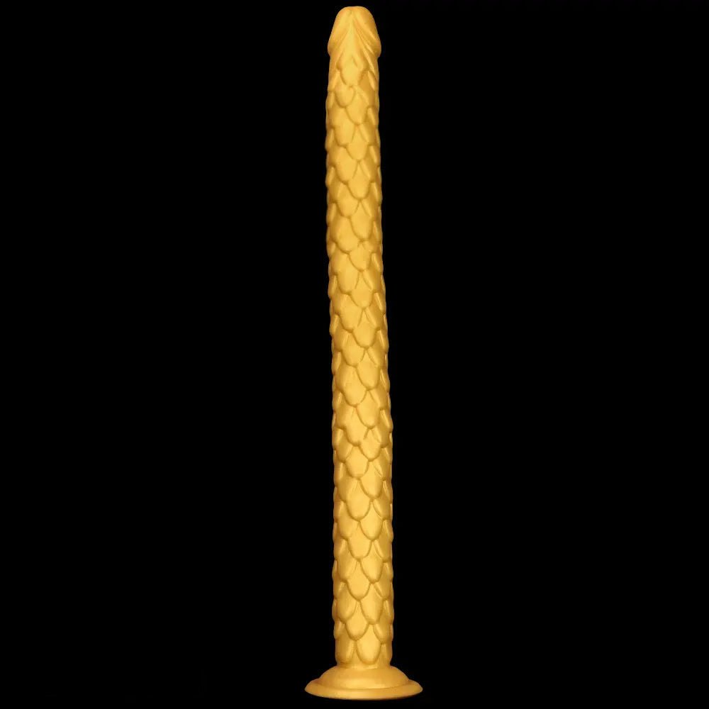 Gold Scale Fantasy Dildo - Large Thick Huge Dildo