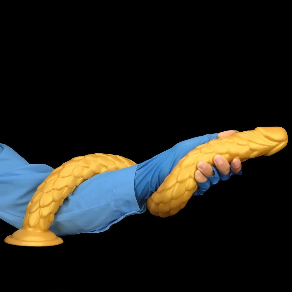 Gold Scale Fantasy Dildo - Large Thick Huge Dildo