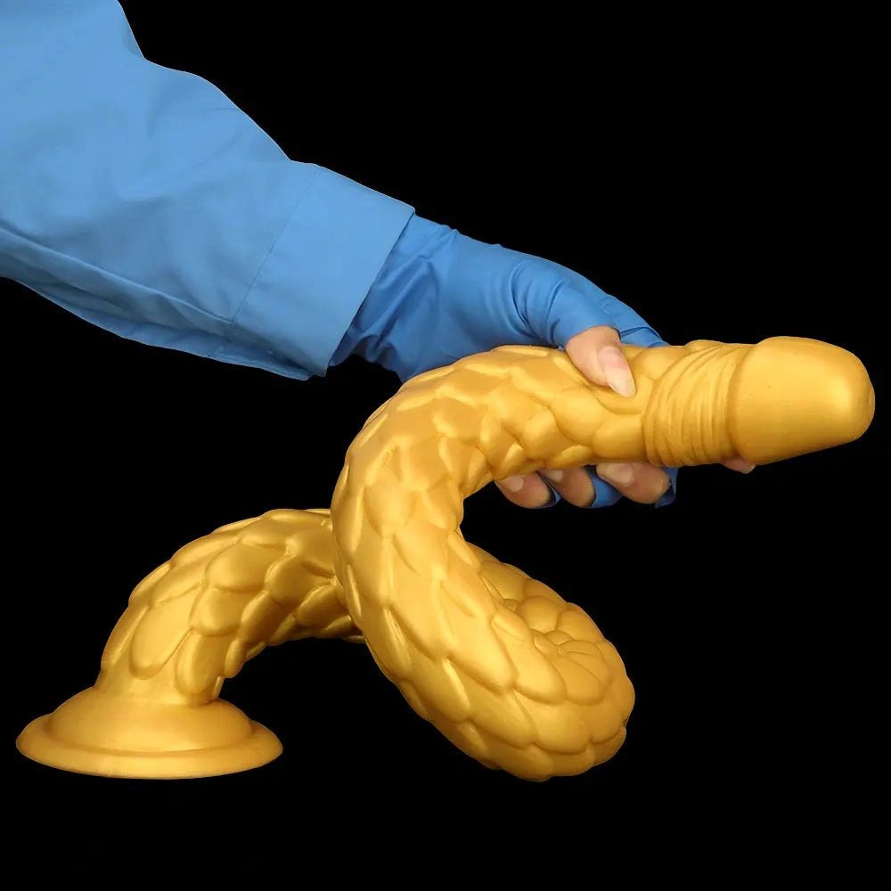 Gold Scale Fantasy Dildo - Large Thick Huge Dildo