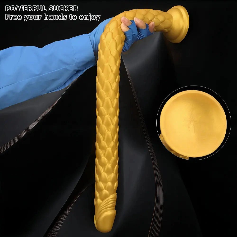 Gold Scale Fantasy Dildo - Large Thick Huge Dildo