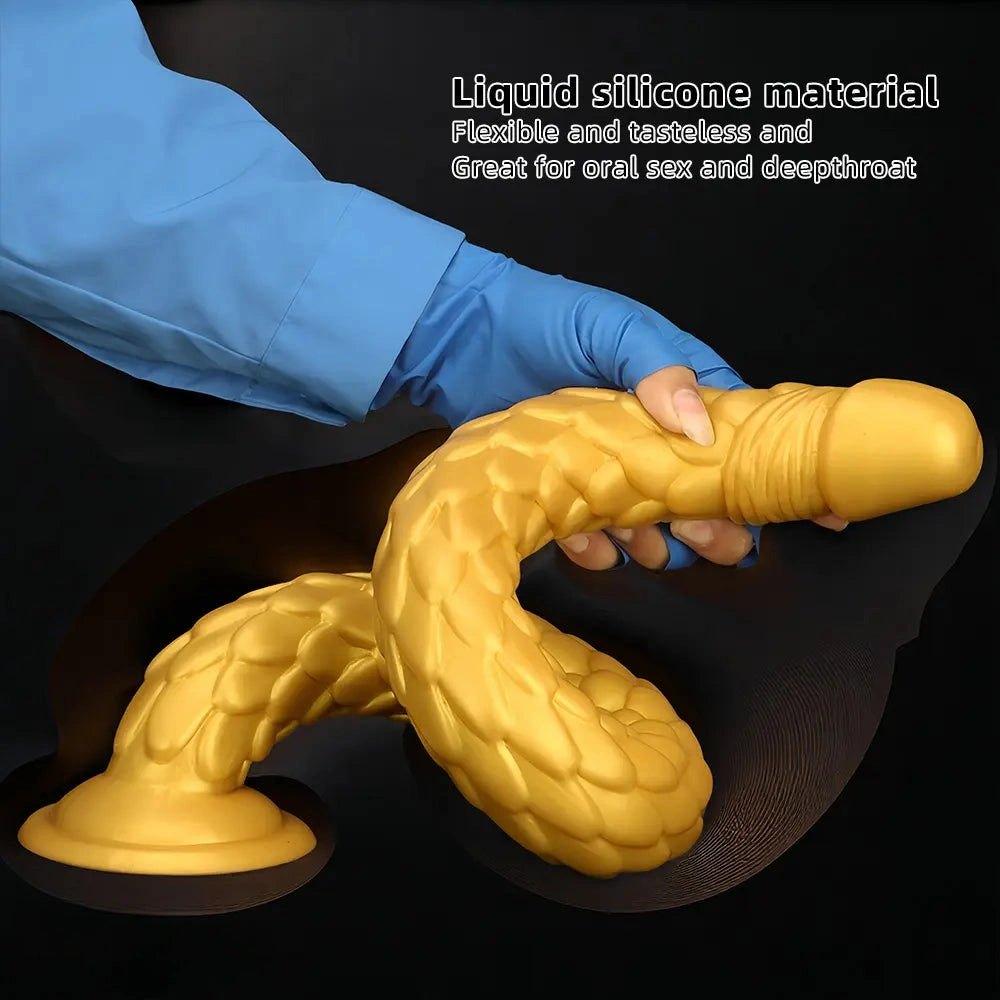 Gold Scale Fantasy Dildo - Large Thick Huge Dildo