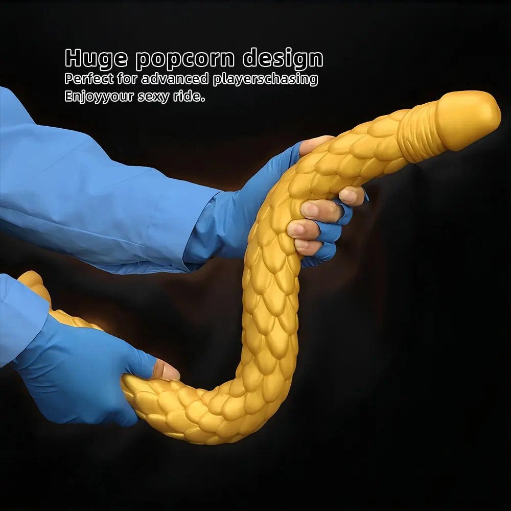 Gold Scale Fantasy Dildo - Large Thick Huge Dildo