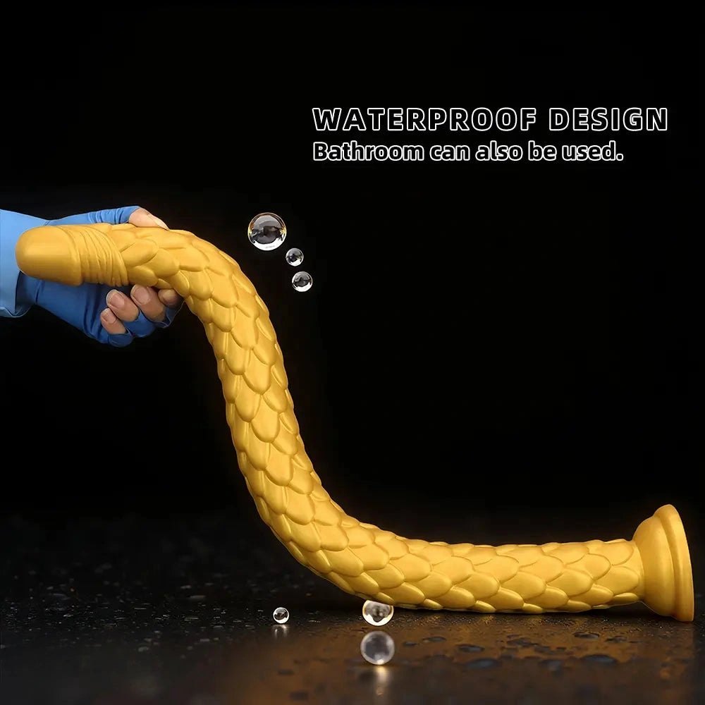 Gold Scale Fantasy Dildo - Large Thick Huge Dildo