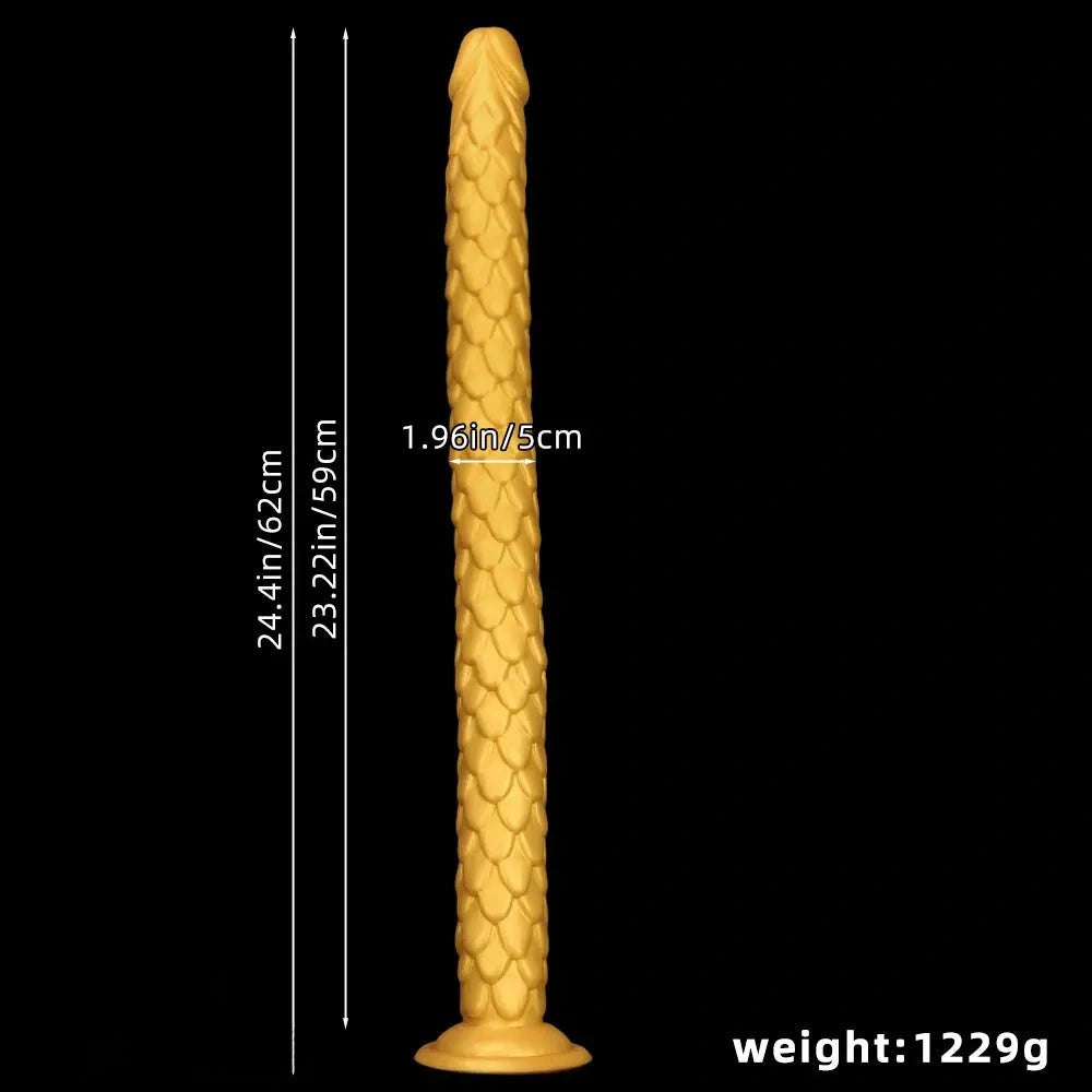 Gold Scale Fantasy Dildo - Large Thick Huge Dildo