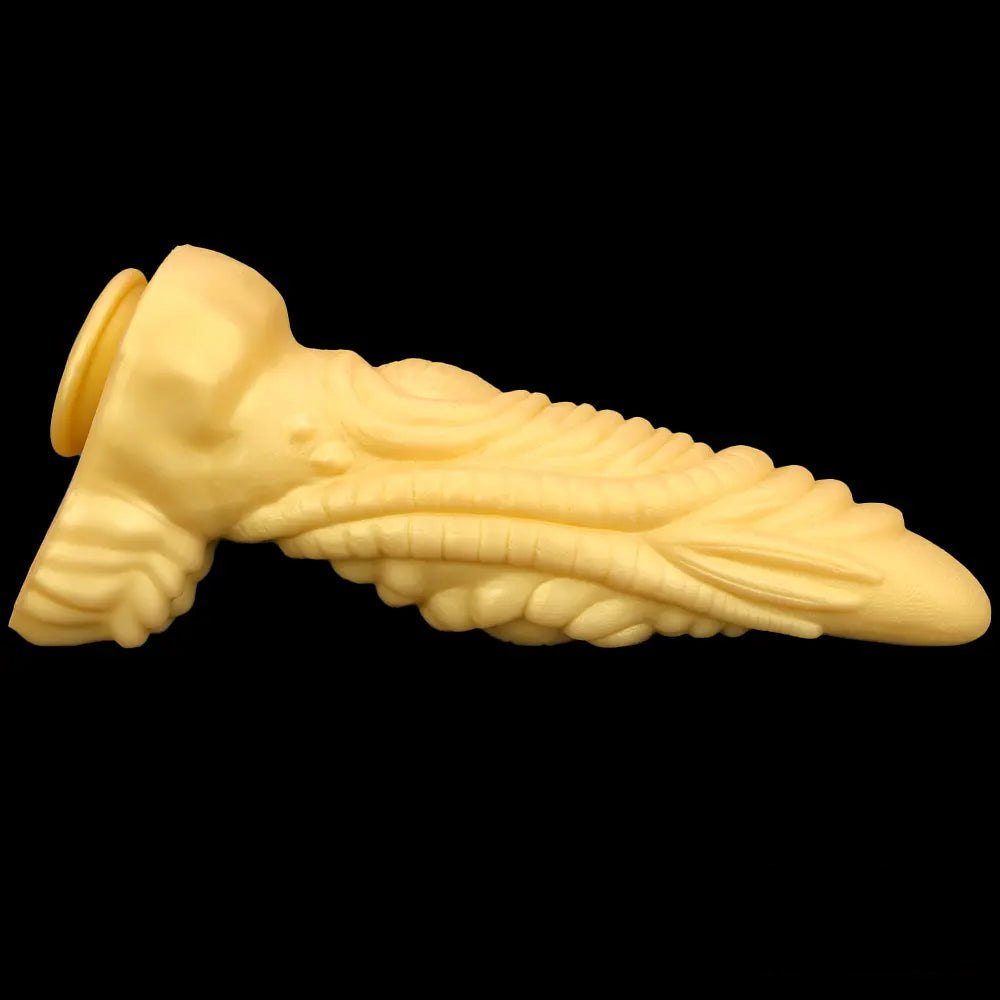 Gold Scale Fantasy Dildo 3.9in - Thick Silicone Dragon Dildo