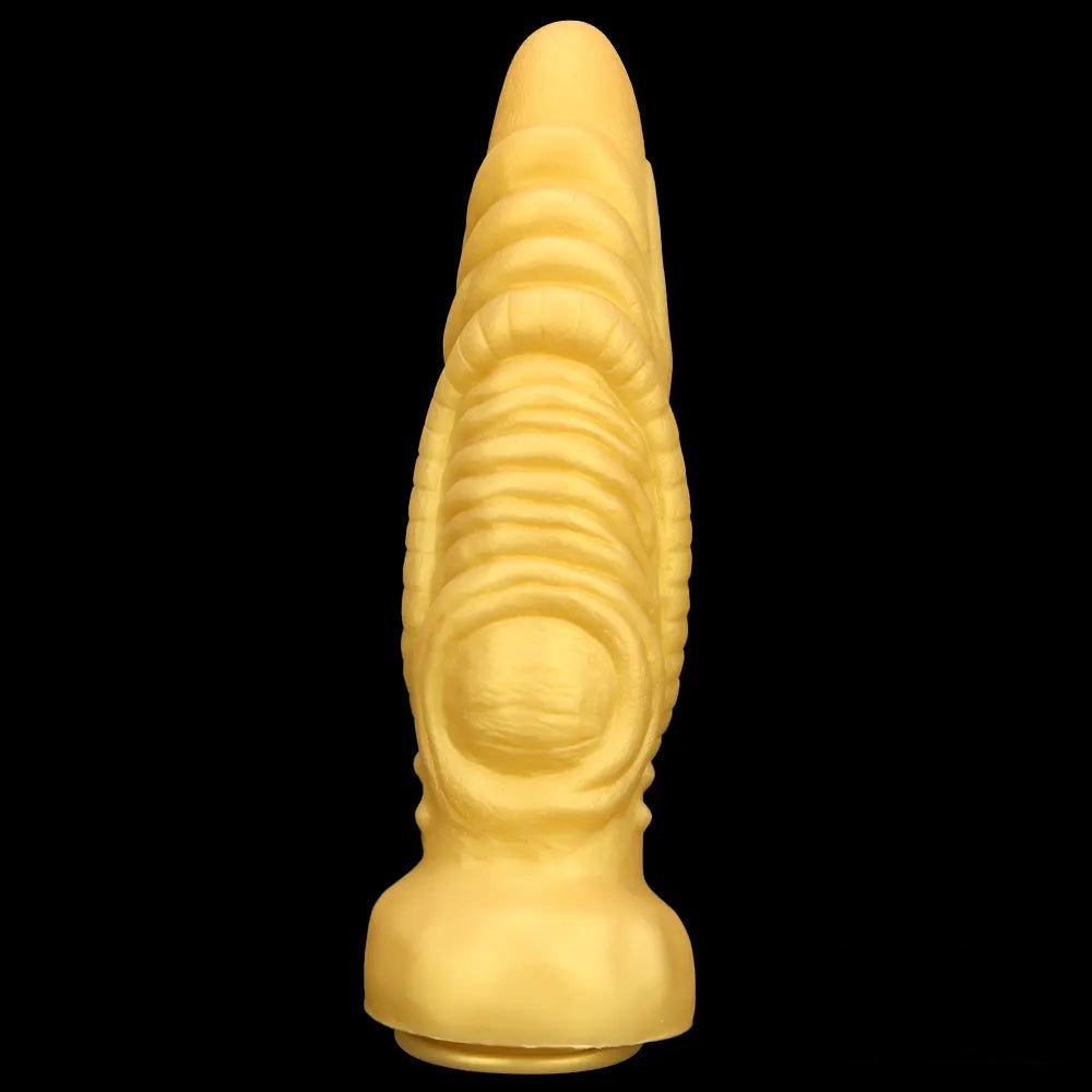 Gold Scale Fantasy Dildo 3.9in - Thick Silicone Dragon Dildo