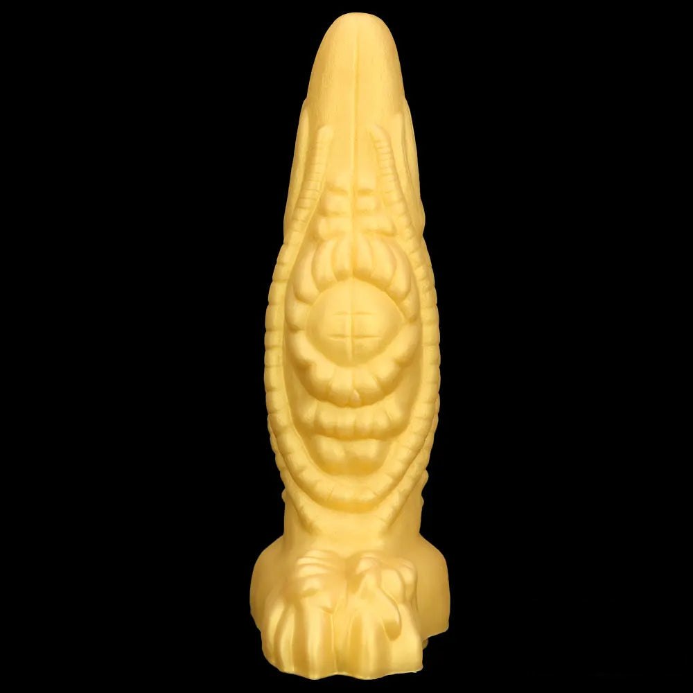 Gold Scale Fantasy Dildo 3.9in - Thick Silicone Dragon Dildo