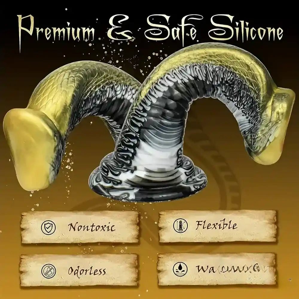 Gold Scale Fantasy Dildo - Snake Scale Monster Dildo