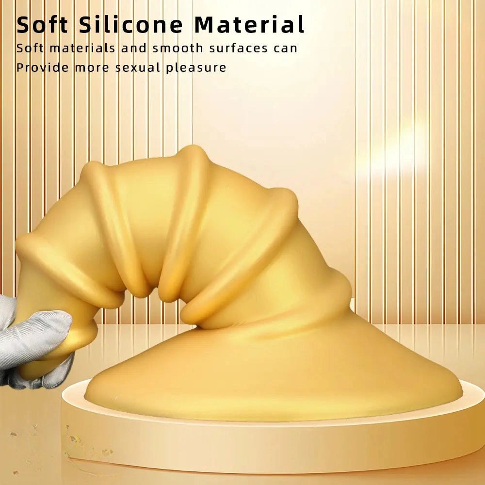 Gold Screw Anal Plug XL - Ribbed Butt Plug, S and L