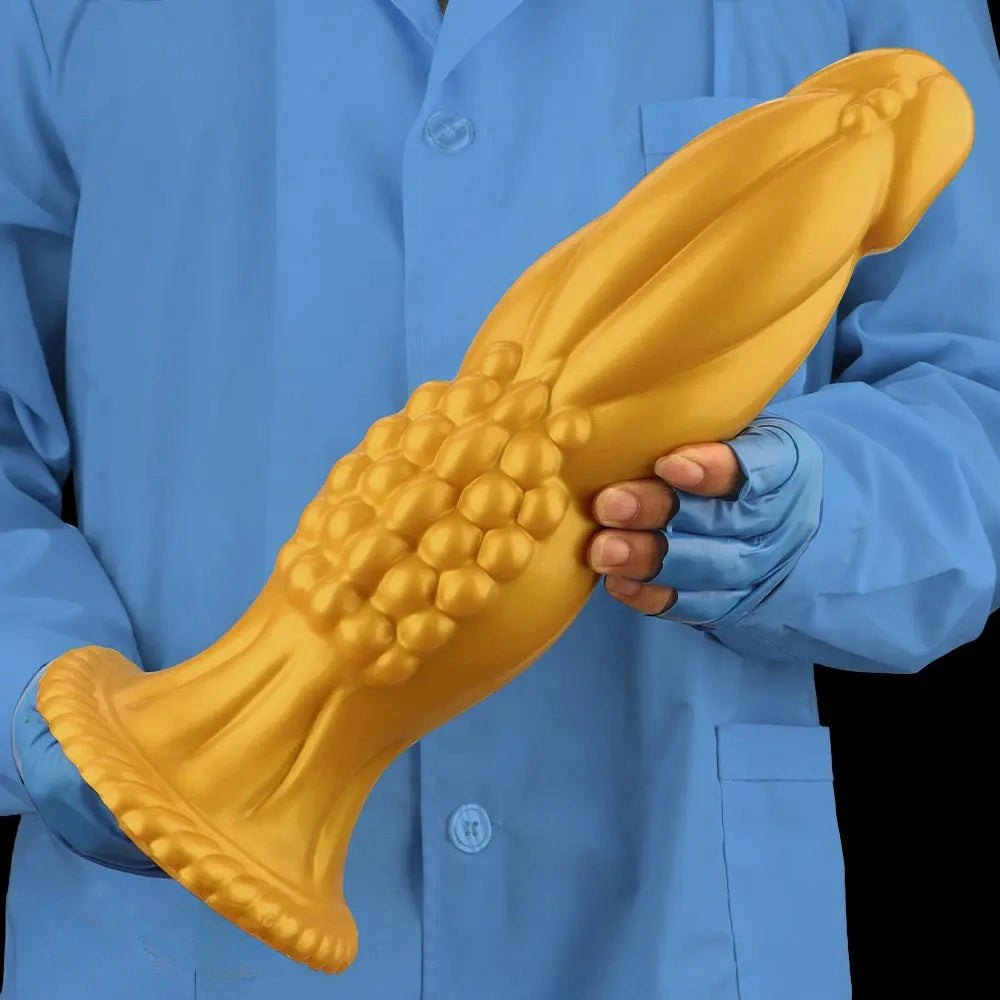 Gold Silicone Big Thick Dildo - Giant Thick Silicone Dildo
