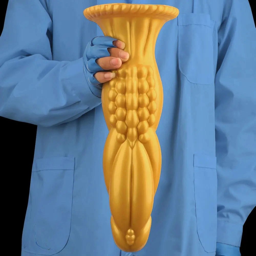 Gold Silicone Big Thick Dildo - Giant Thick Silicone Dildo