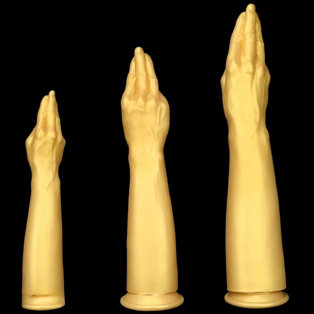 Gold Silicone Fisting Arm 16.73in - Extra Large Thick Dildo