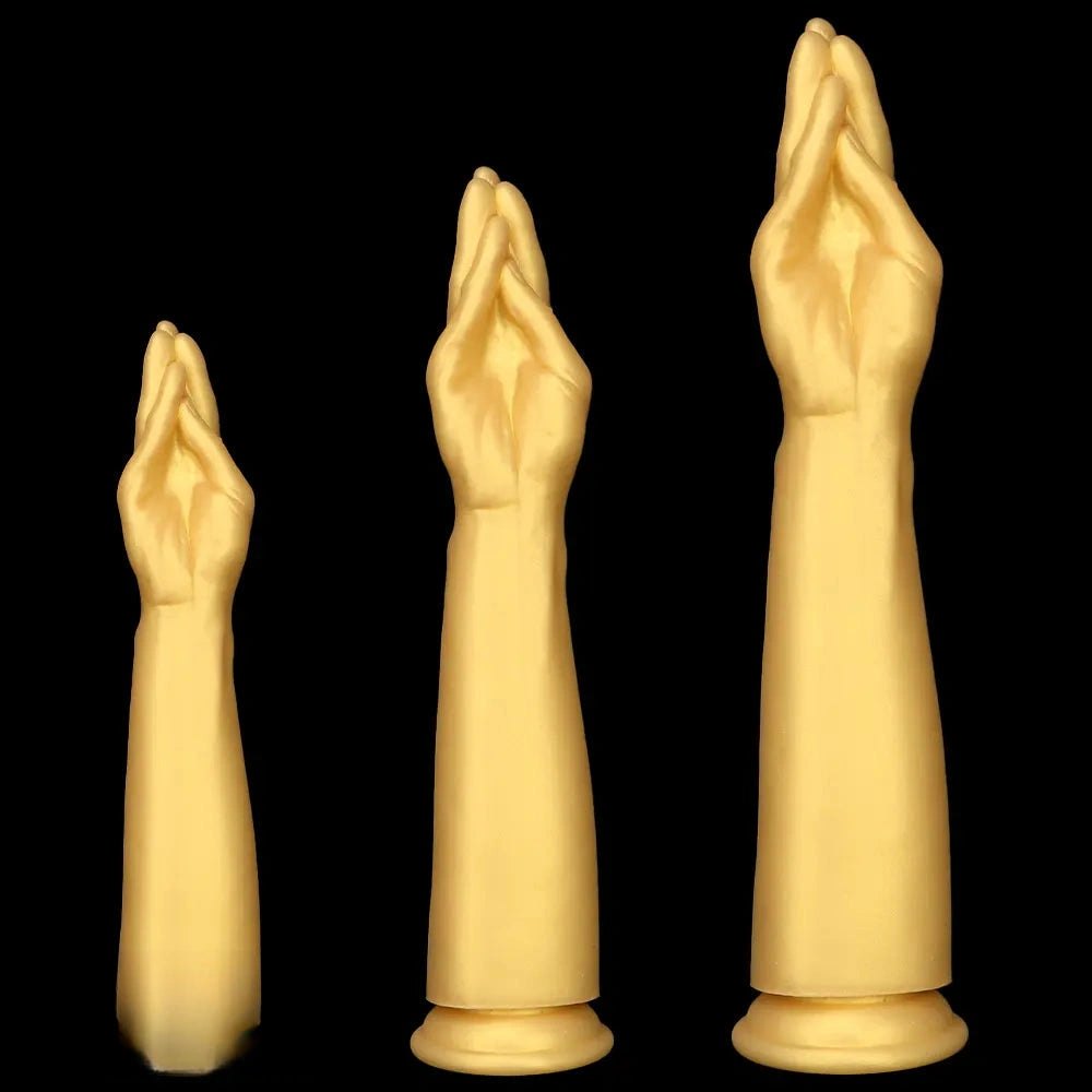 Gold Silicone Fisting Arm 16.73in - Extra Large Thick Dildo